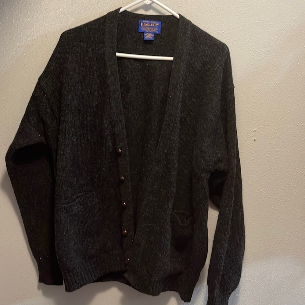 100% wool Pendleton black cardigan